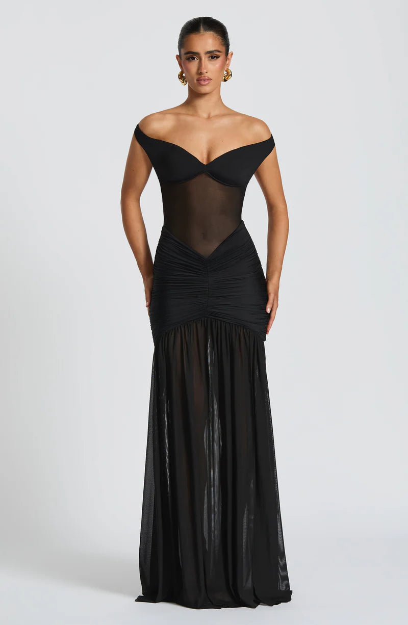 AURORA MAXI VESTIDO - NEGRO
