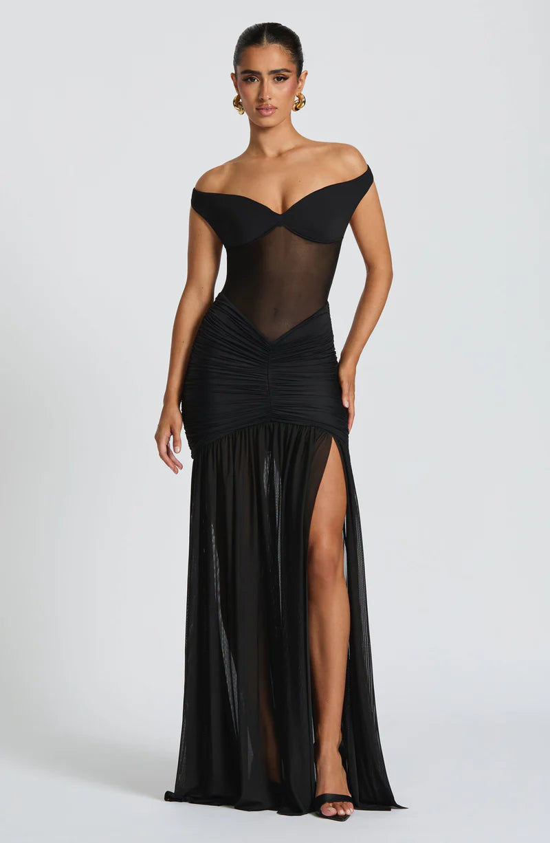 AURORA MAXI VESTIDO - NEGRO