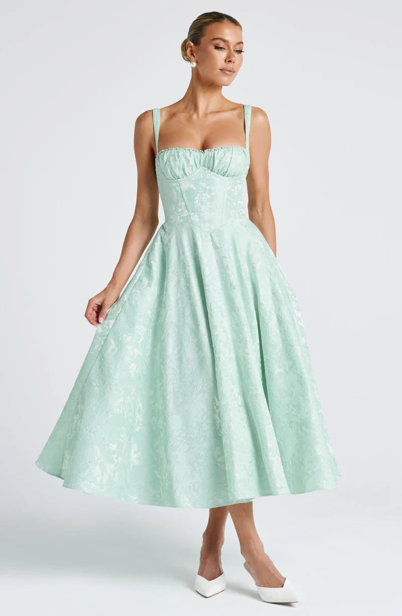 VICTORIA MIDI VESTIDO - VERDE MENTA