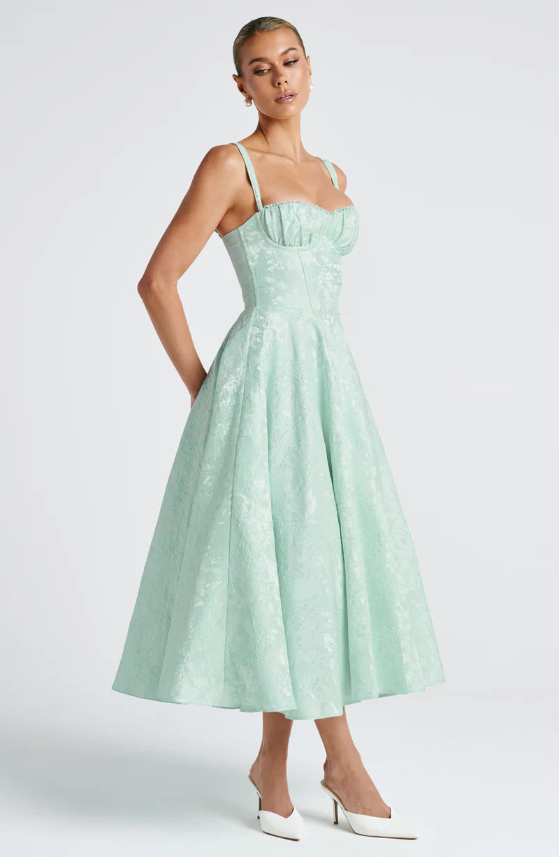 VICTORIA MIDI VESTIDO - VERDE MENTA