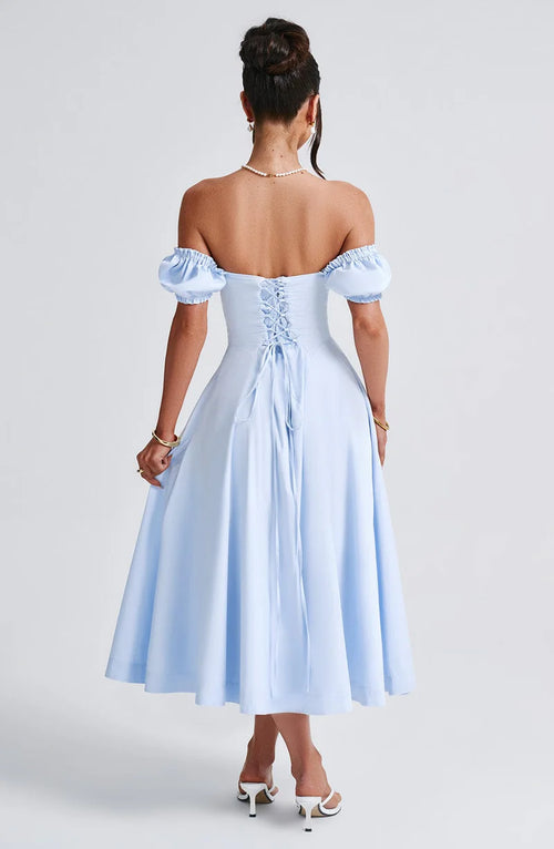 ALANA MIDI VESTIDO - AZUL
