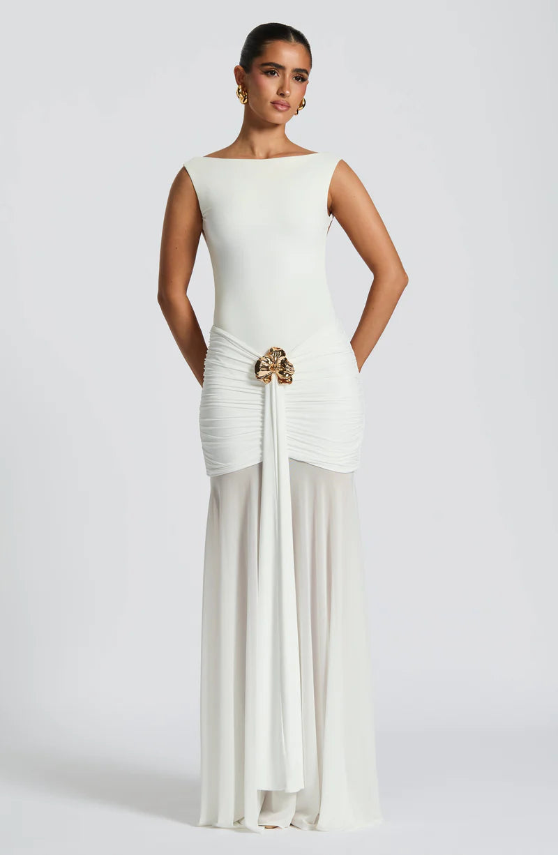 ALESSANDRA MAXI VESTIDO - BLANCO
