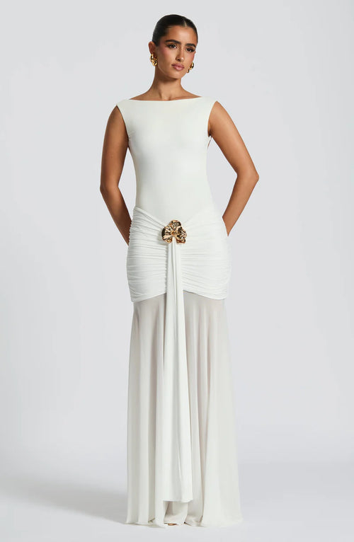 ALESSANDRA MAXI VESTIDO - BLANCO