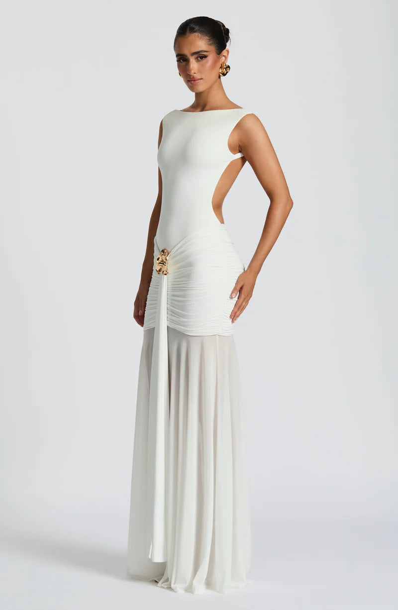 ALESSANDRA MAXI VESTIDO - BLANCO
