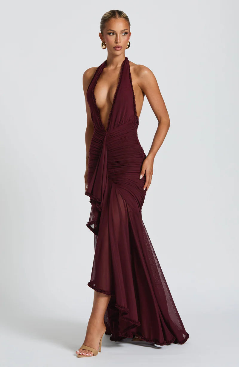 DENISSA MAXI VESTIDO - ROJO CHERRY