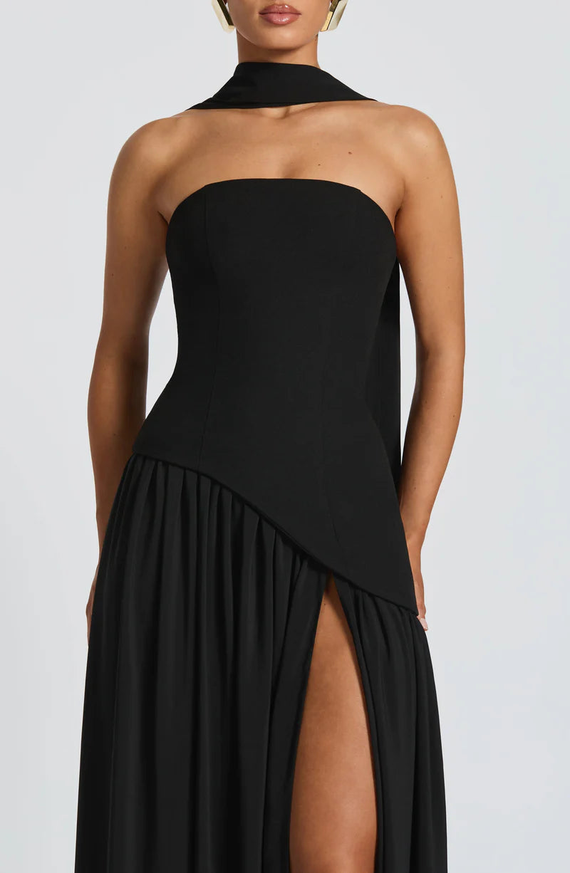 FLORA MAXI VESTIDO - NEGRO