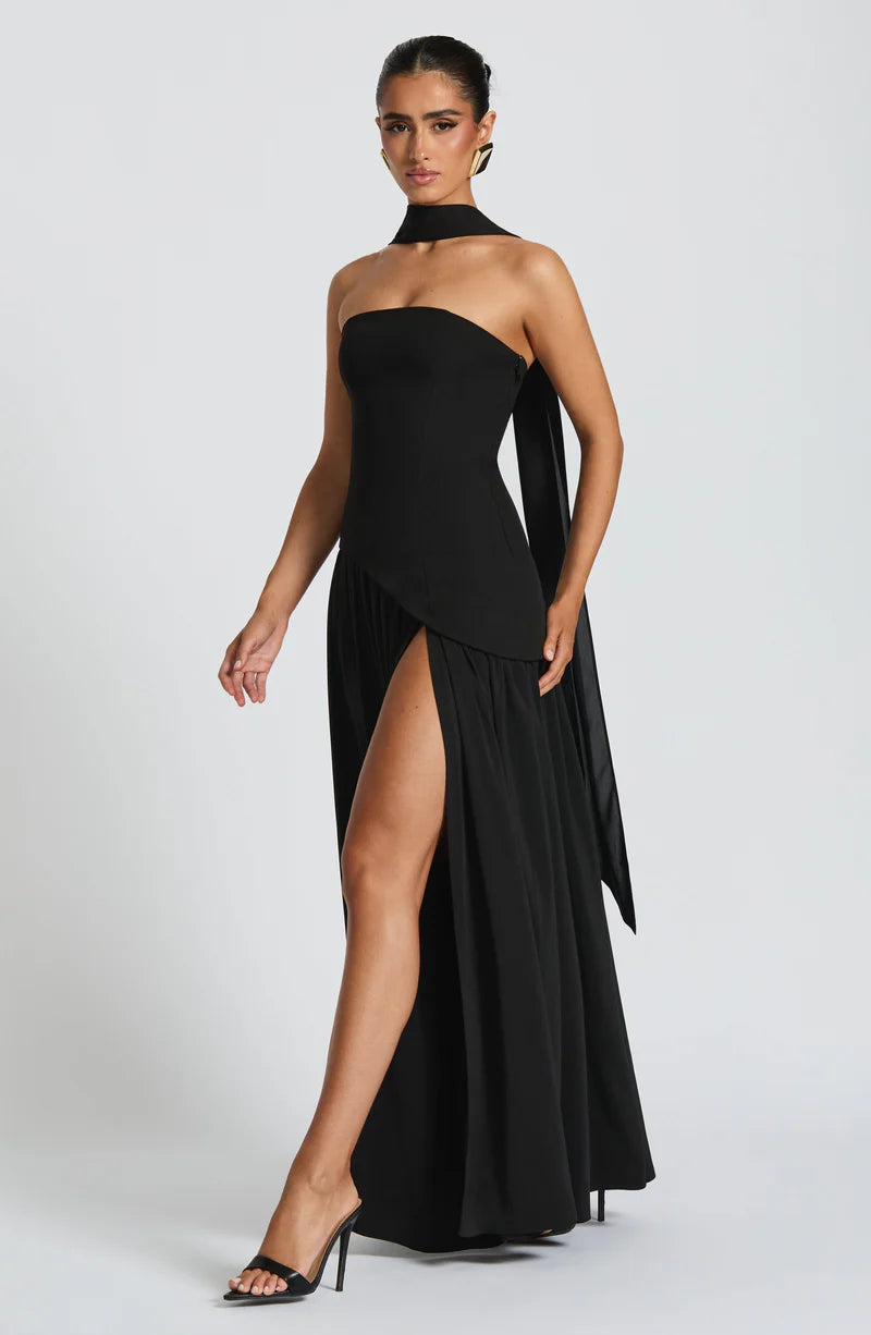 FLORA MAXI VESTIDO - NEGRO