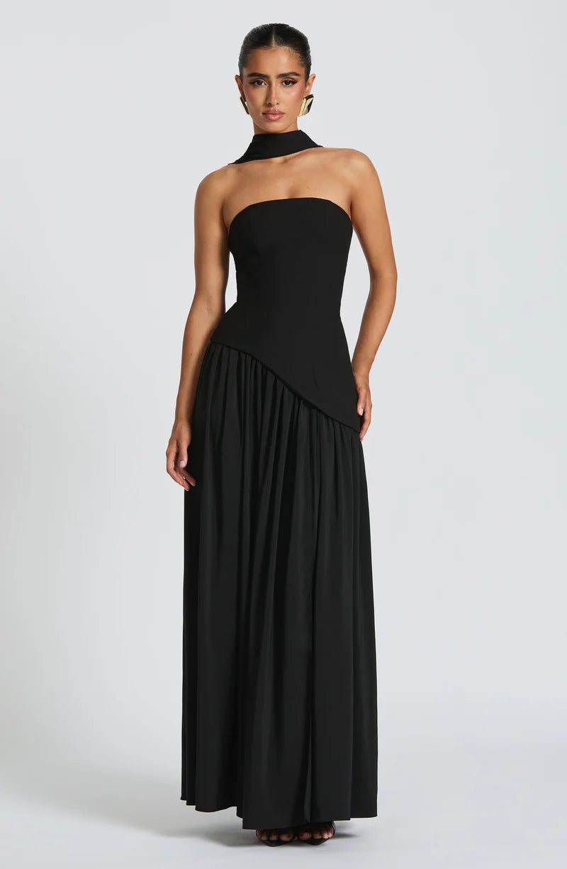FLORA MAXI VESTIDO - NEGRO