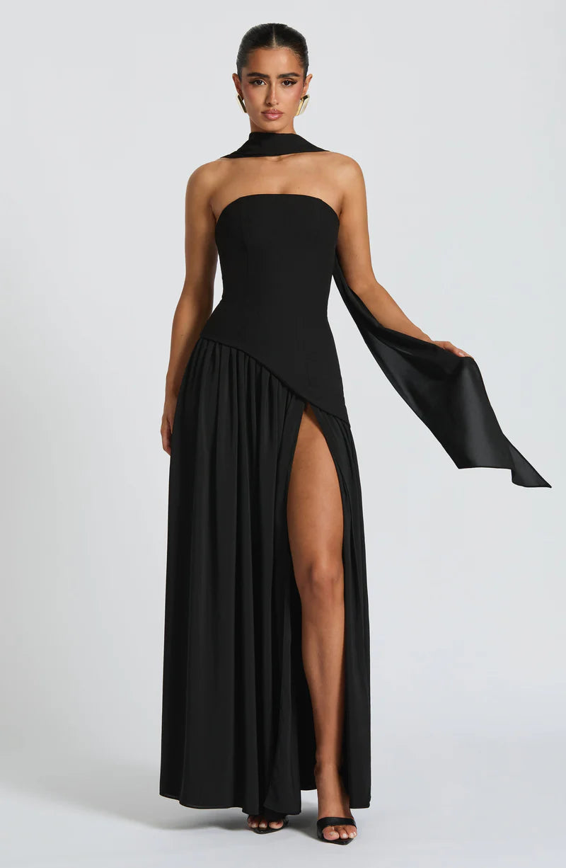 FLORA MAXI VESTIDO - NEGRO