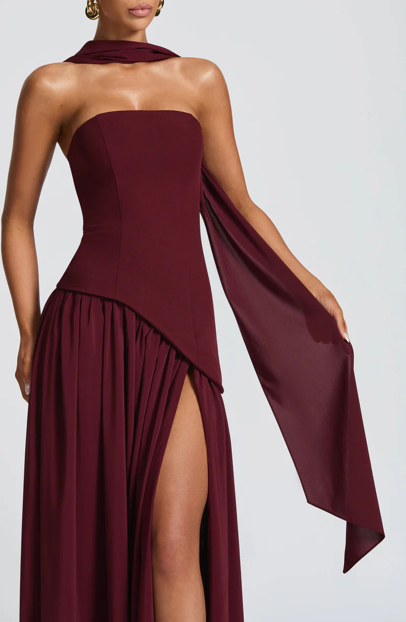 FLORA MAXI VESTIDO - ROJO CHERRY