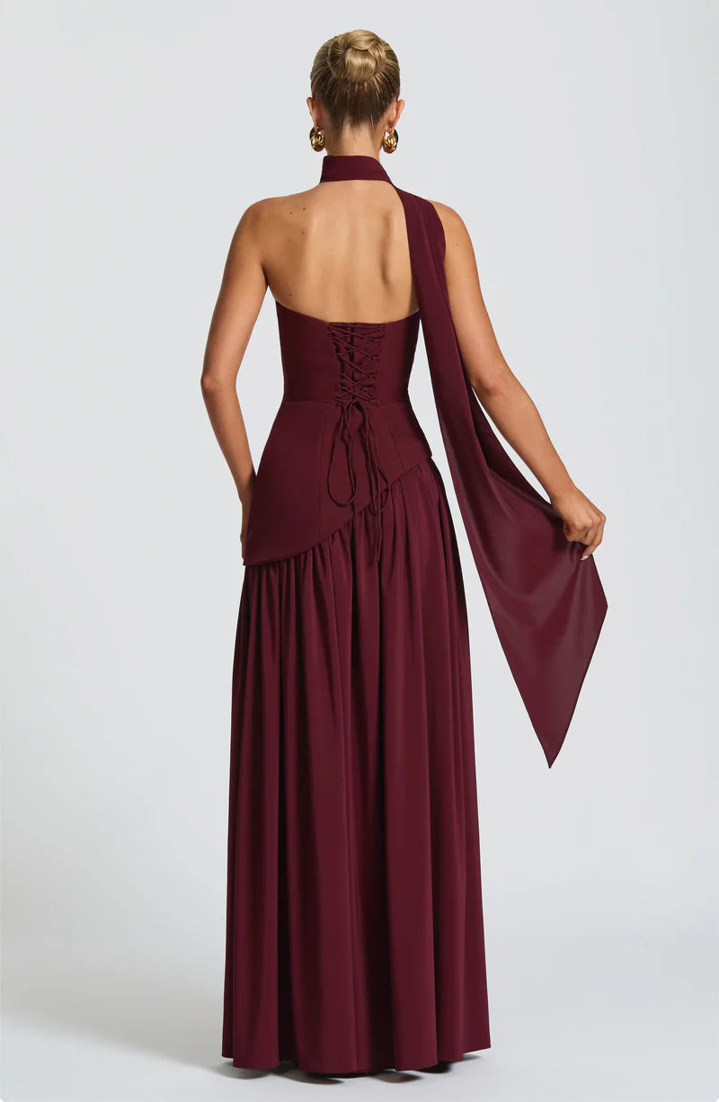 FLORA MAXI VESTIDO - ROJO CHERRY