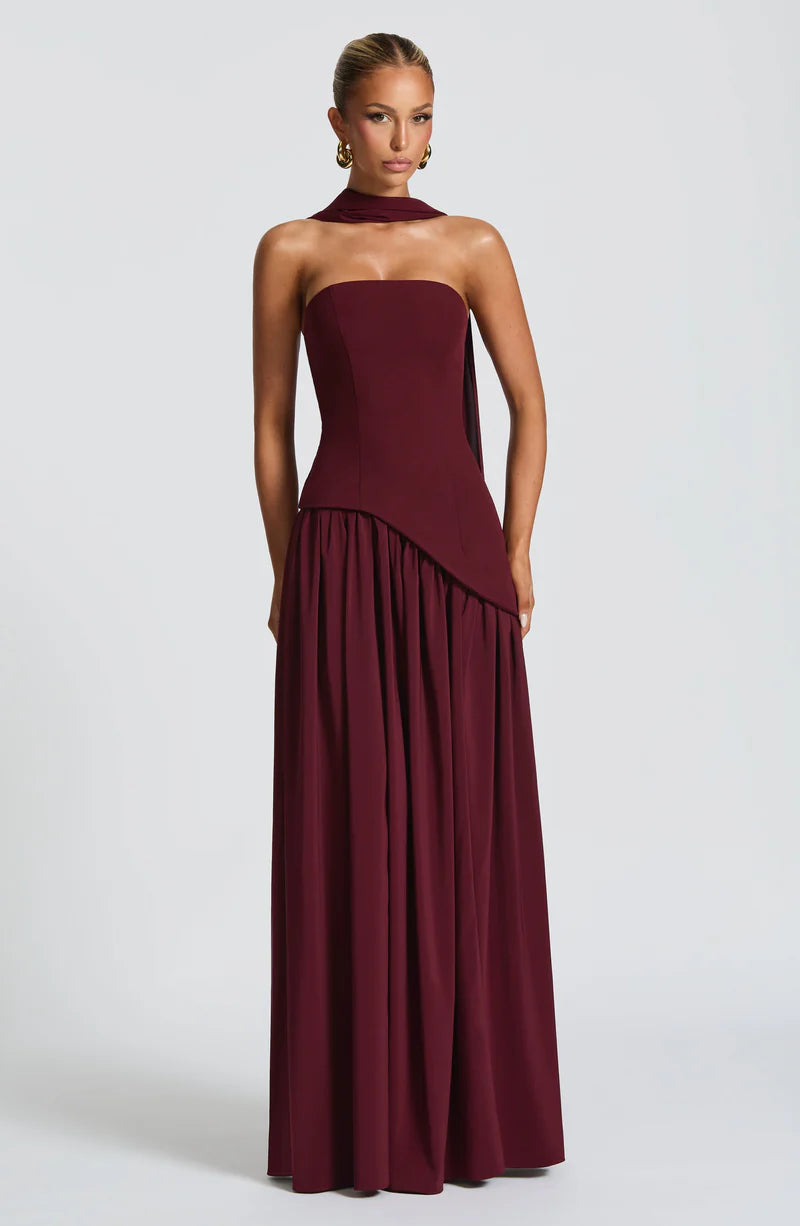 FLORA MAXI VESTIDO - ROJO CHERRY