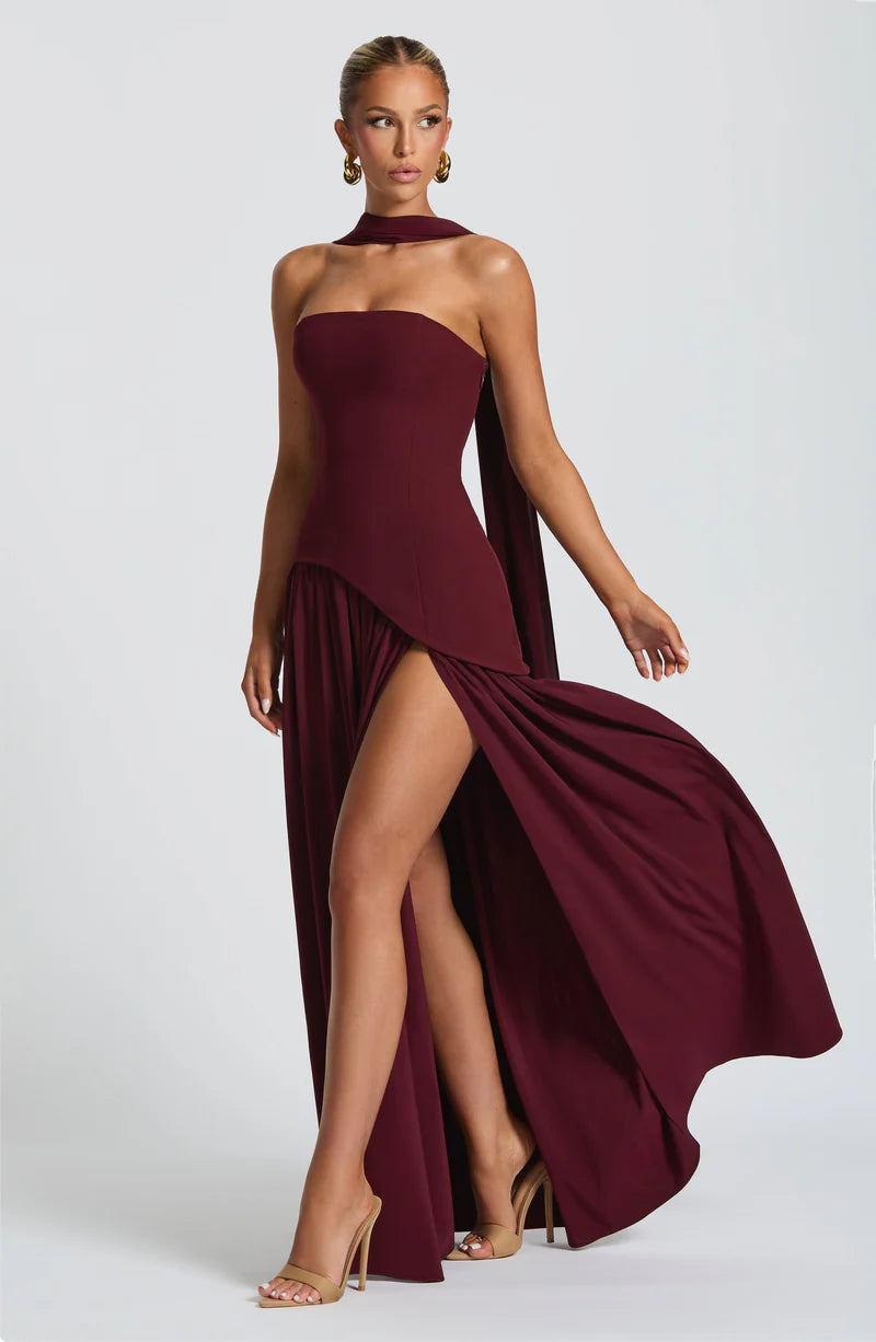 FLORA MAXI VESTIDO - ROJO CHERRY