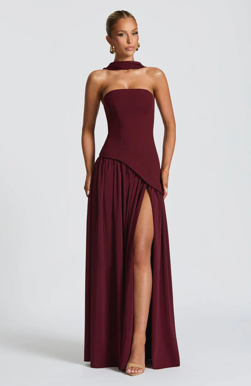 FLORA MAXI VESTIDO - ROJO CHERRY