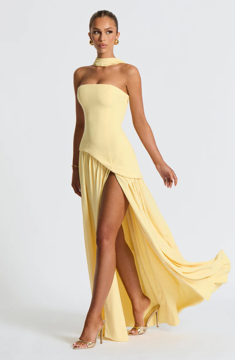 FLORA MAXI VESTIDO - AMARILLO