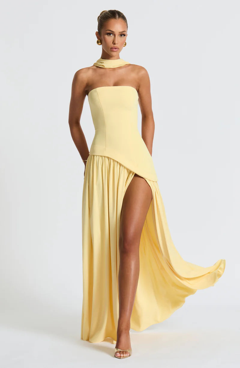 FLORA MAXI VESTIDO - AMARILLO