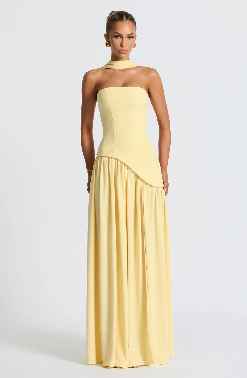 FLORA MAXI VESTIDO - AMARILLO