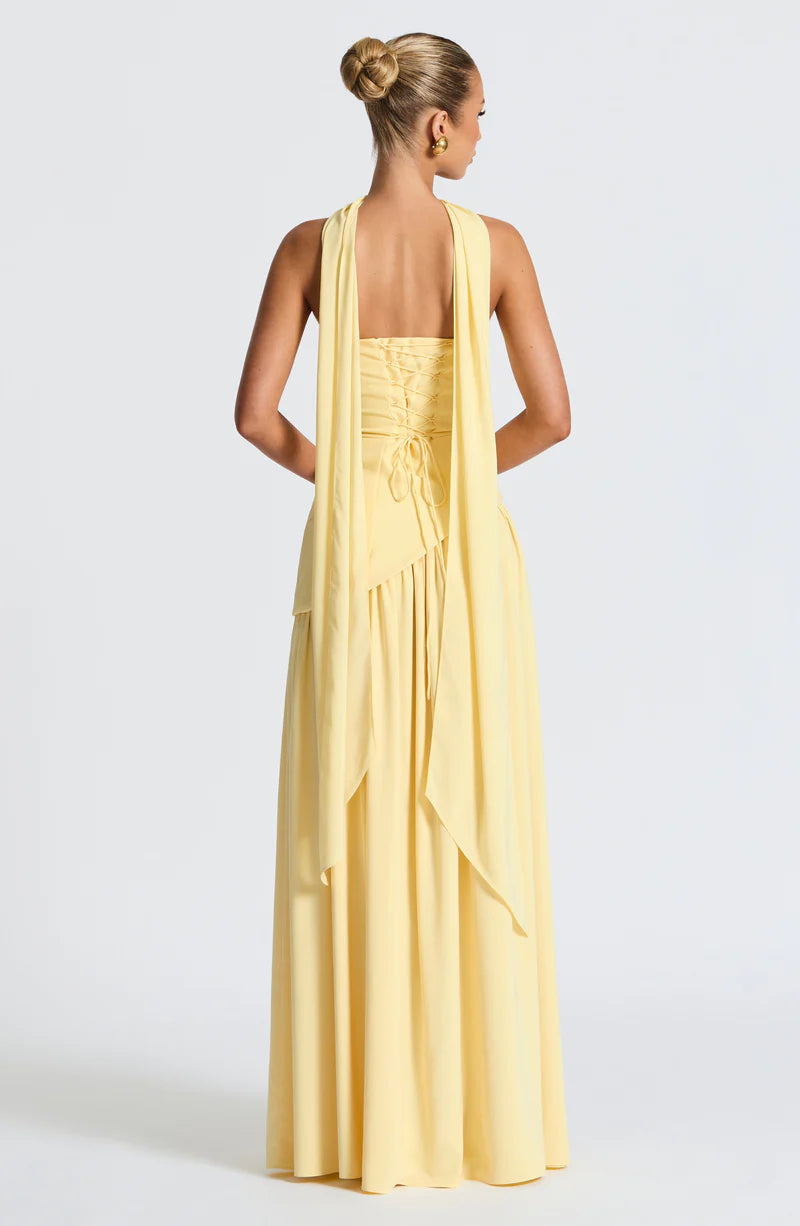 FLORA MAXI VESTIDO - AMARILLO
