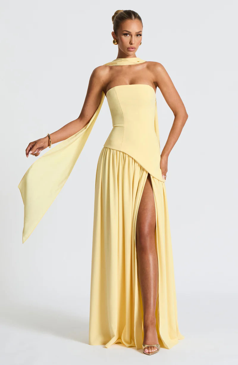 FLORA MAXI VESTIDO - AMARILLO