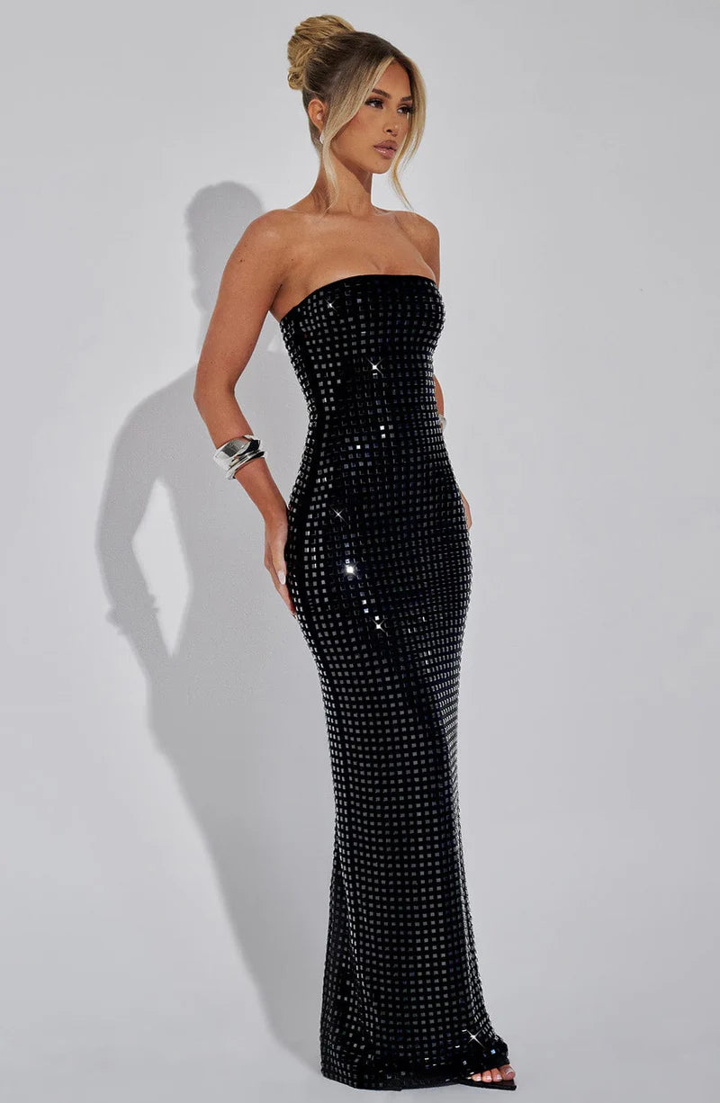CINDY MAXI VESTIDO - NEGRO