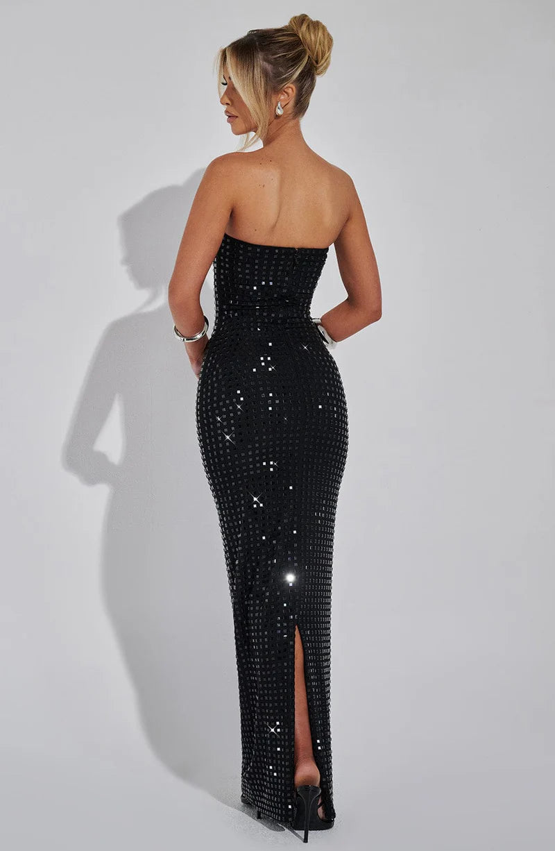 CINDY MAXI VESTIDO - NEGRO