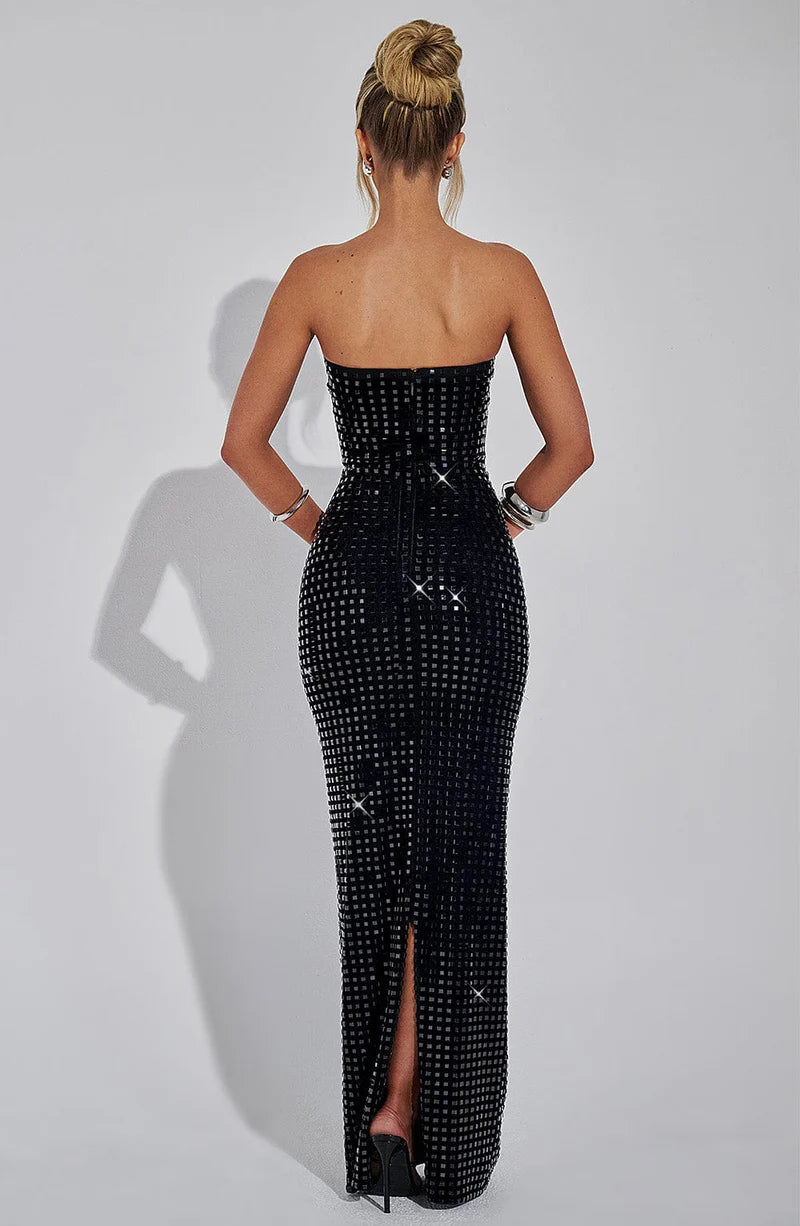 CINDY MAXI VESTIDO - NEGRO