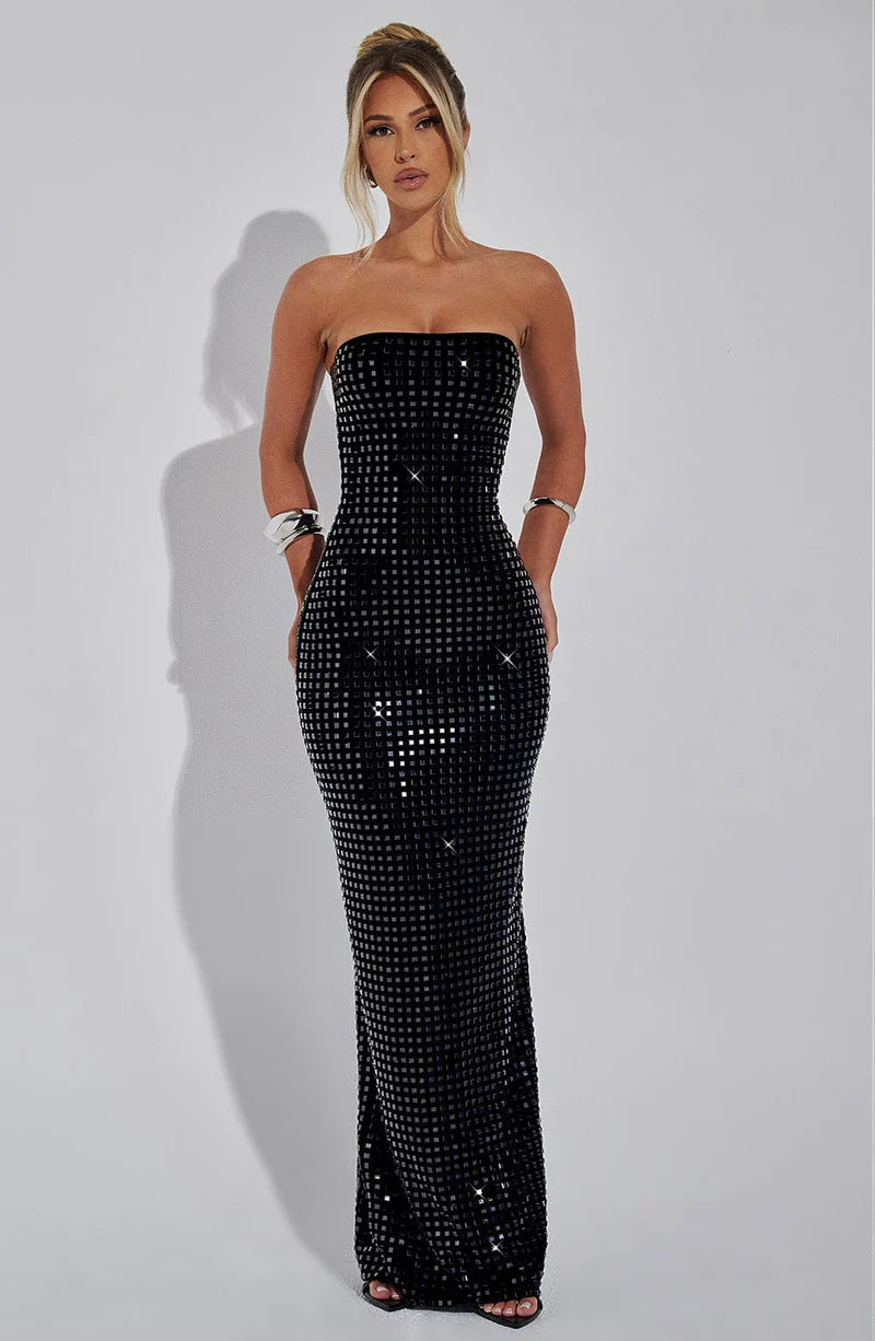CINDY MAXI VESTIDO - NEGRO