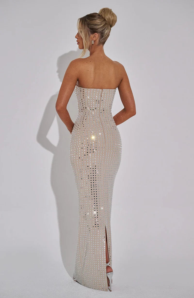 CINDY MAXI VESTIDO - NUDE