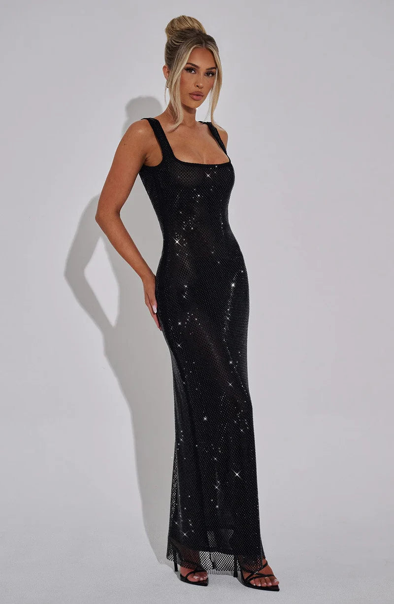 BELLA MAXI VESTIDO - NEGRO