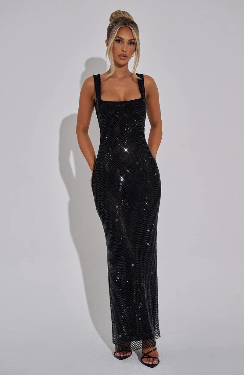 BELLA MAXI VESTIDO - NEGRO