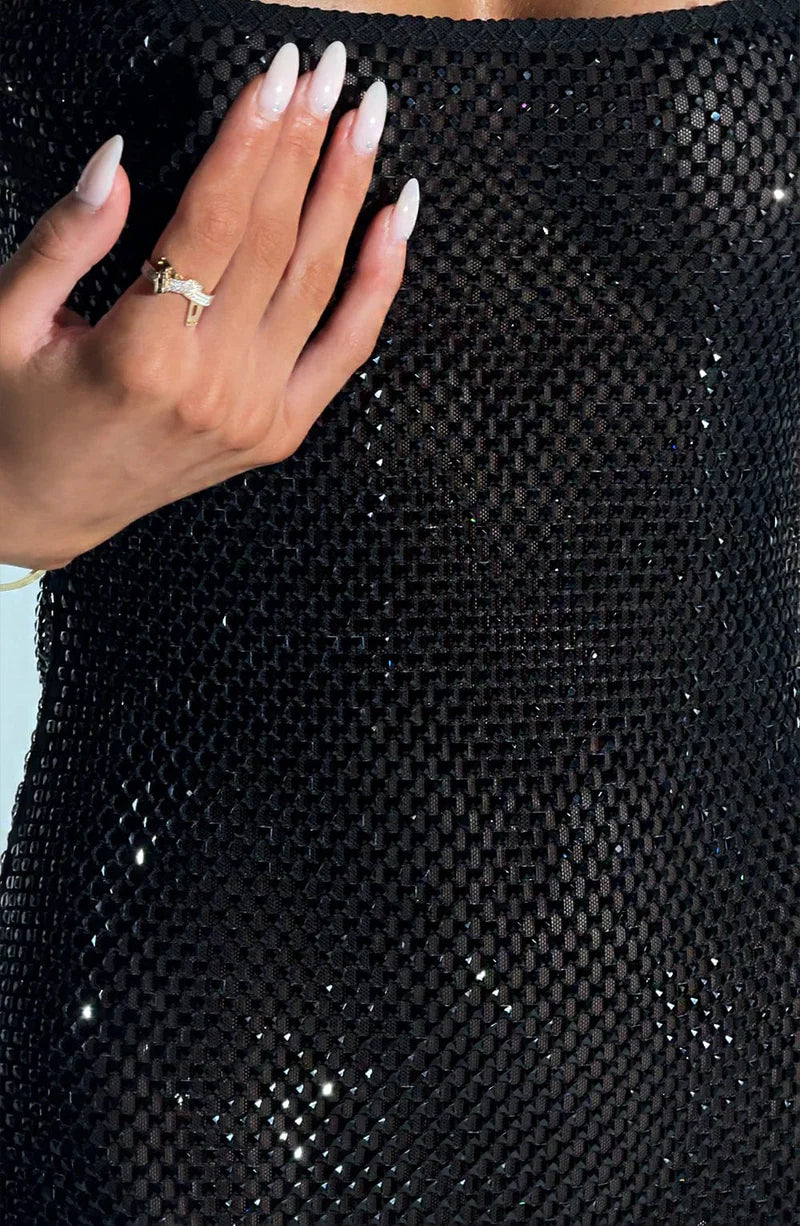 BELLA MINI VESTIDO - NEGRO