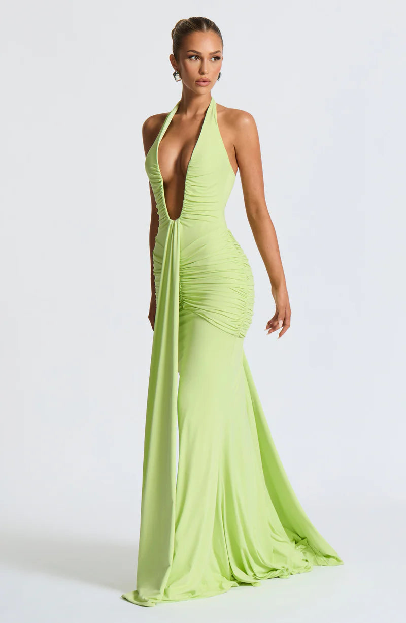 MARIE MAXI VESTIDO - VERDE LIMA