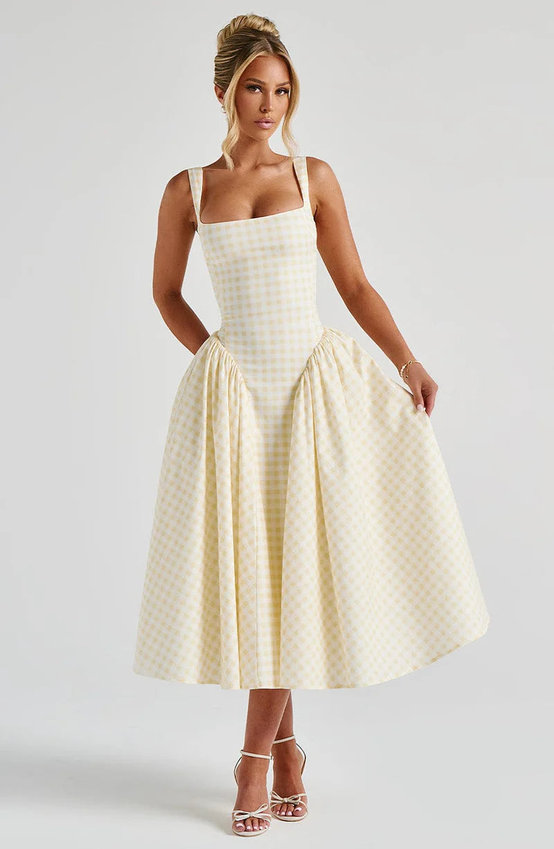 SELENA MIDI VESTIDO - AMARILLO