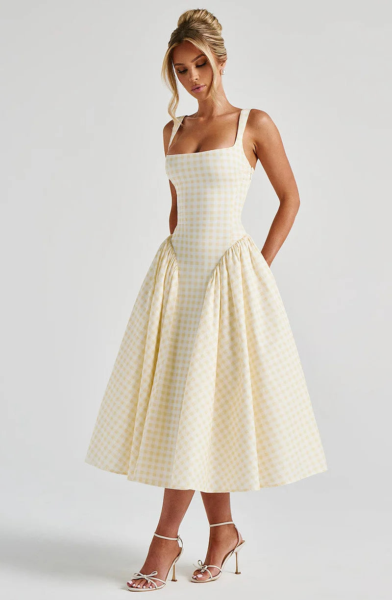 SELENA MIDI VESTIDO - AMARILLO