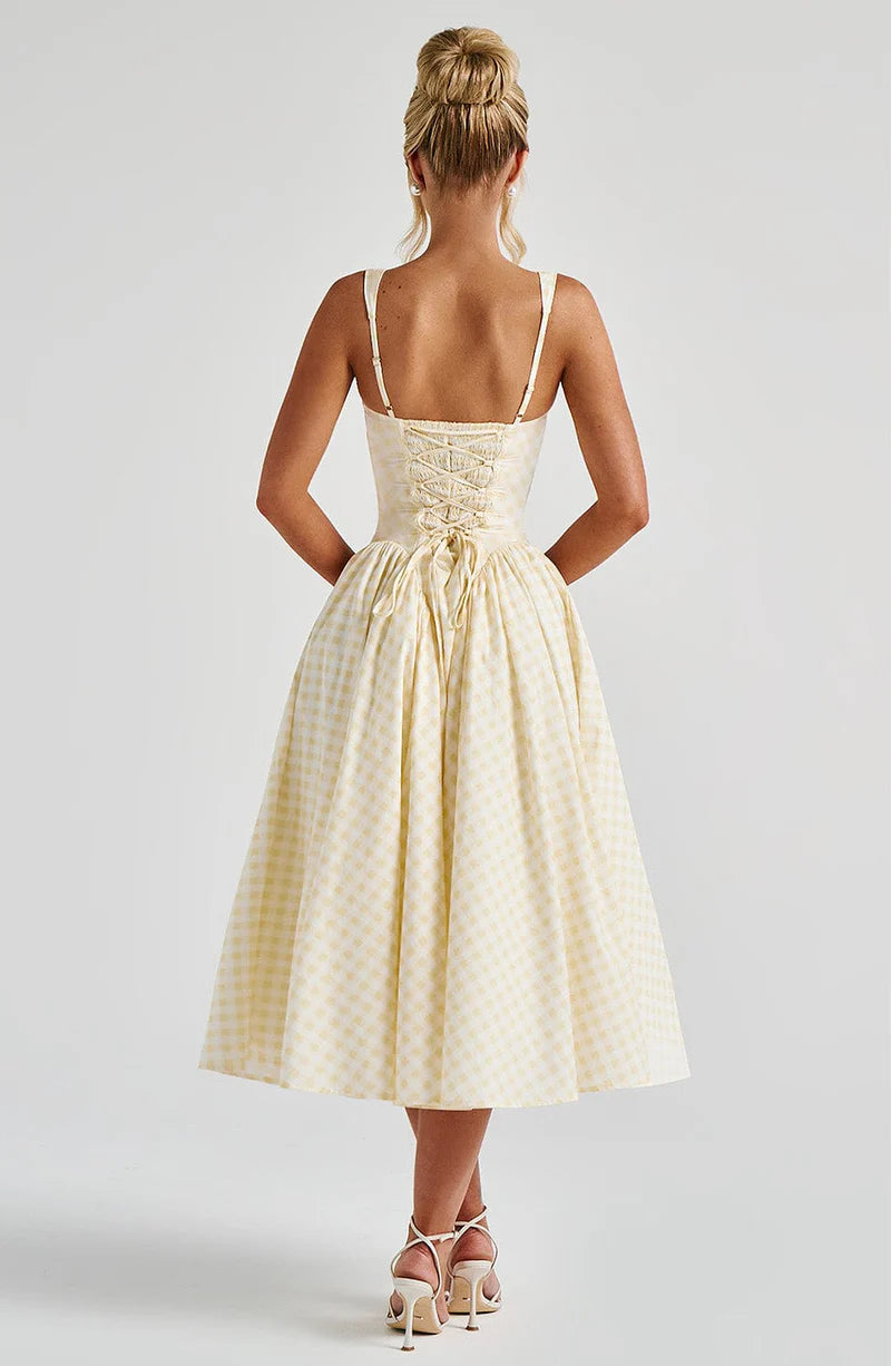 SELENA MIDI VESTIDO - AMARILLO
