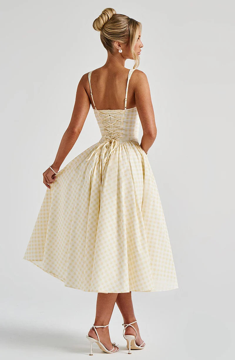 SELENA MIDI VESTIDO - AMARILLO