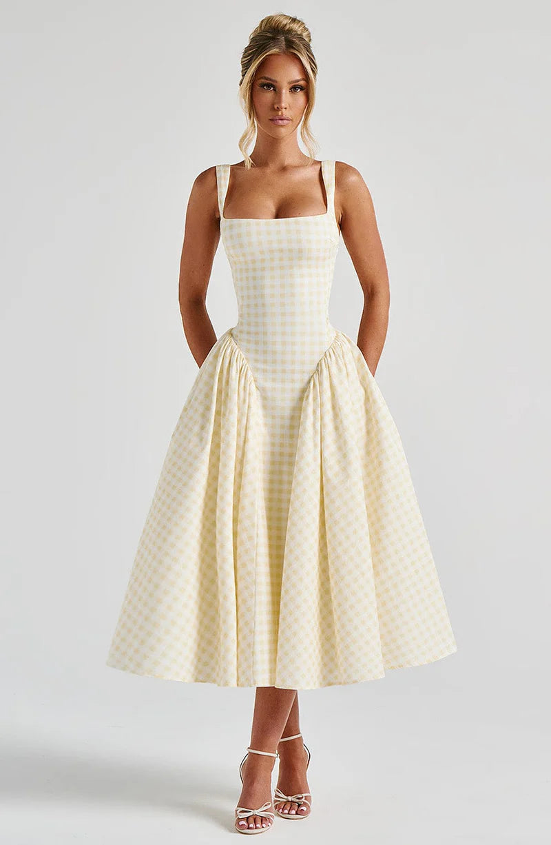 SELENA MIDI VESTIDO - AMARILLO
