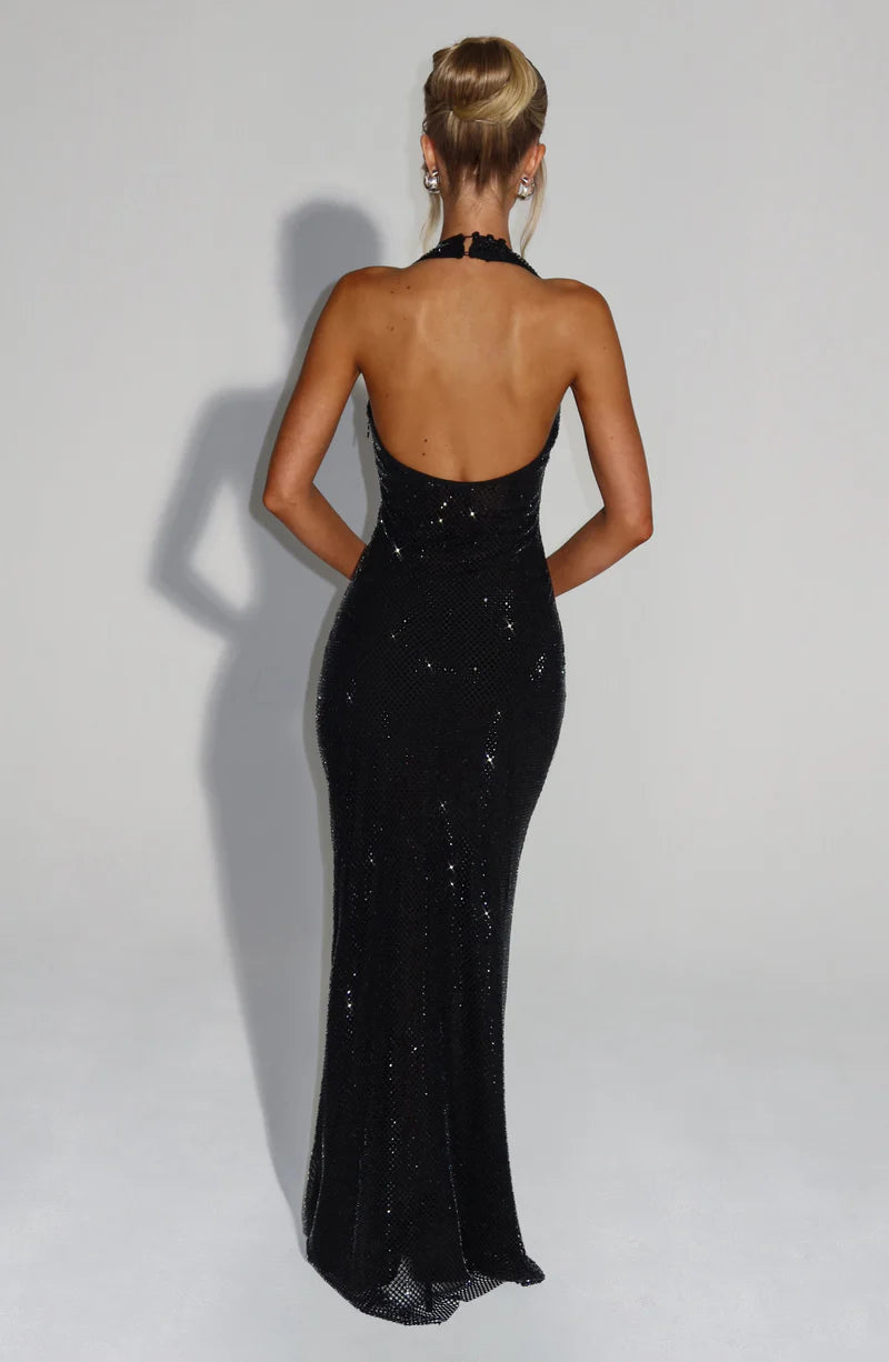 MELANIE MAXI VESTIDO - NEGRO