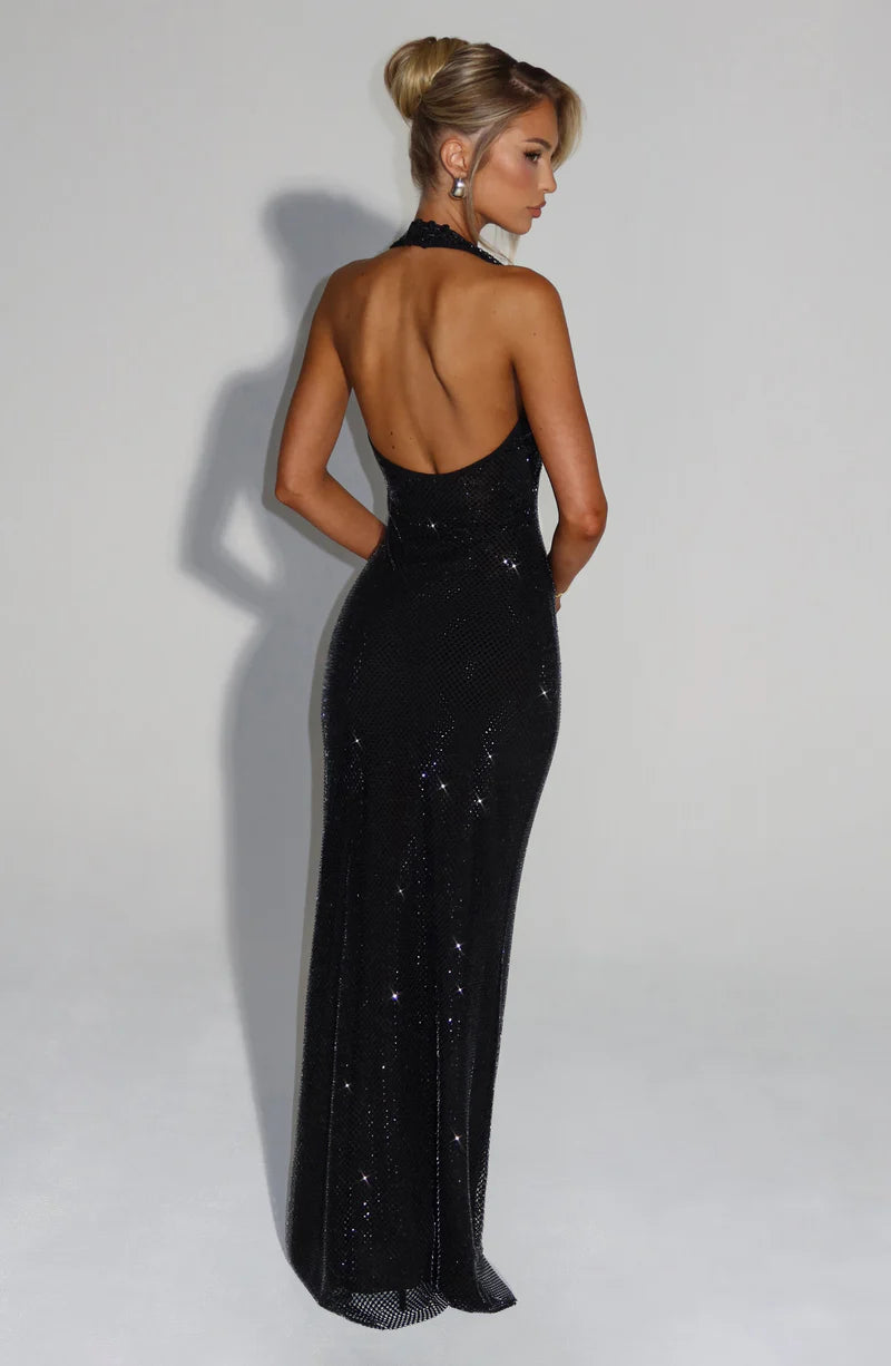 MELANIE MAXI VESTIDO - NEGRO