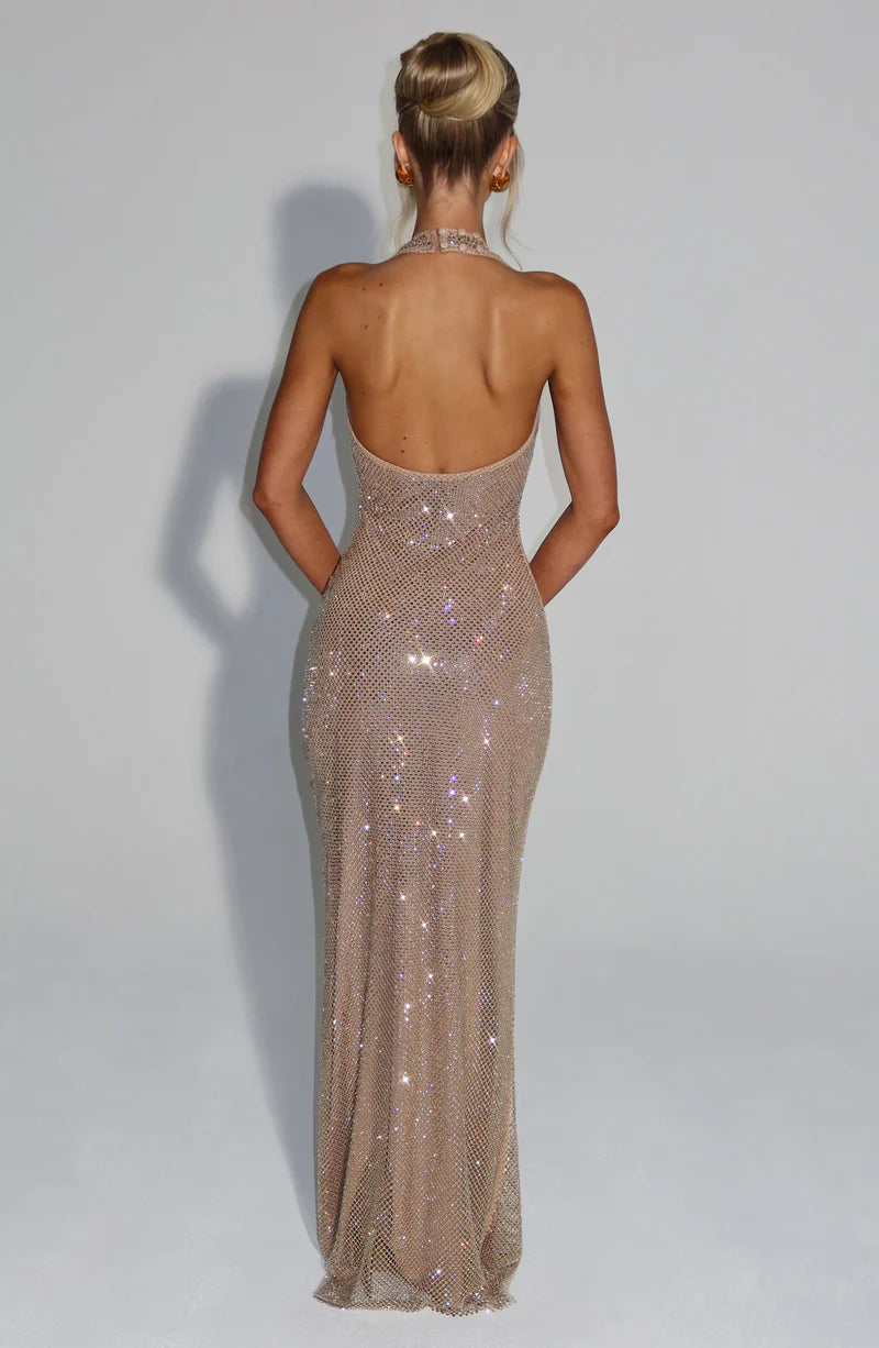 MELANIE MAXI VESTIDO - DORADO
