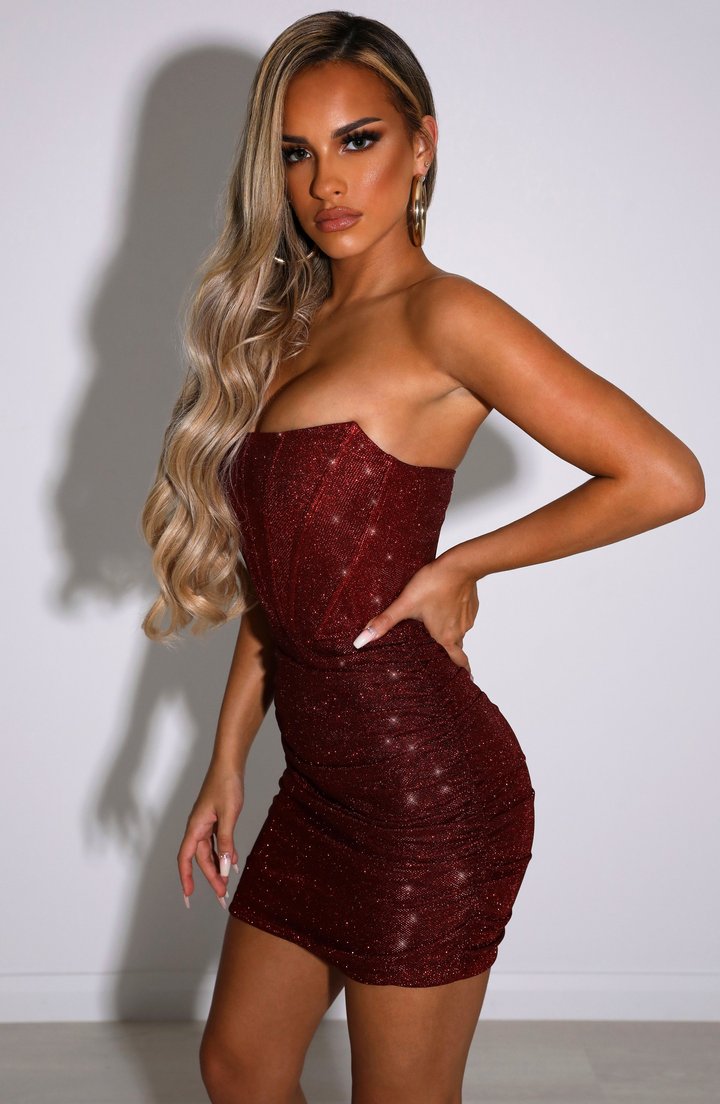 YASMIN MINI VESTIDO - ROJO BRILLANTE