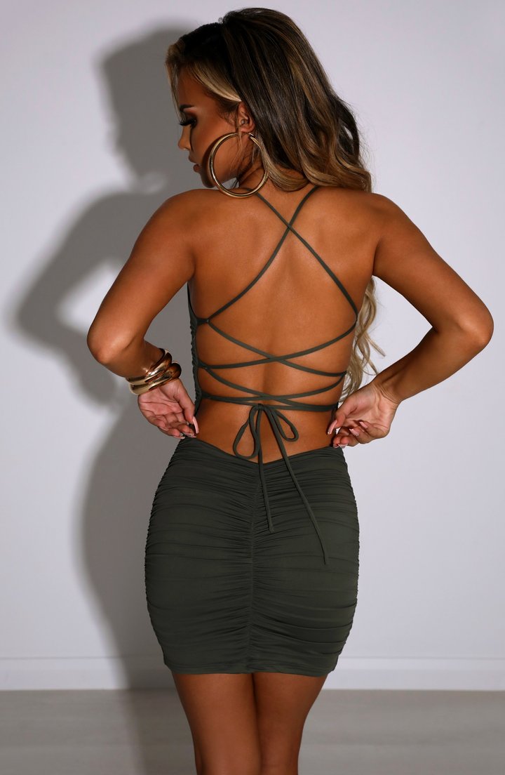 NAHIA MINI VESTIDO - CAQUI